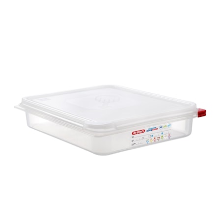 Araven AIRTIGHT CONTAINER POLYPROPYLENE GN1/2, 4.2qt TRANSPARENT, 12 3/4" X 10 3/8" X 2 1/2" 03032